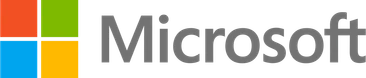 Microsoft company logo with four colored squares and gray text.