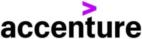 Accenture-Logo mit violettem Winkel rechts und schwarzem Text.